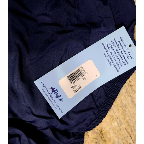Dolfin Navy Blue Nylon Drawstring Lined Liner Pocket Swim Shorts Trunks Men’s M - Picture 3 of 10